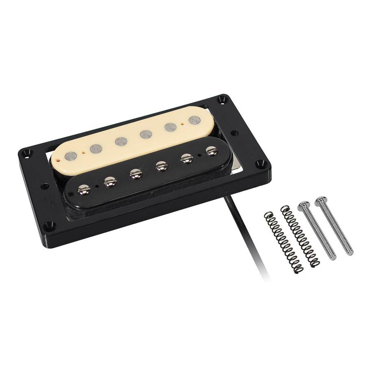 Boston PHB-90-BZE humbucker pickup, Alnico 5 balk, 4 geleiders, gewaxte formvar draad, 15.0K brug, zebra
