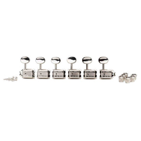 Wilkinson 162-NL-4M2L Stemmechanieken voor gitaar, met EZ LOK and staggered post height, 6x links, nikkel