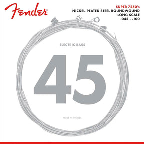 Fender F-7250ML snaren set elektrisch bass, nickel roundwound, medium light 045-065-080-100