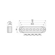 Boston SPC-62-IV pickup cover single coil, 52mm spacing, 82,0-70,0x18,0mm, 3 stuks, ivoor