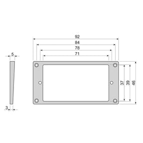 Boston HFS3050IV humbucker frame, flat bottom slanted top, 3 to 5mm height, ivory