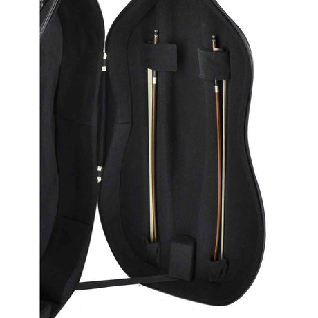 Leonardo CC-144-BK cellokoffer 4/4 gevormd zwart met slot en 2 riemen