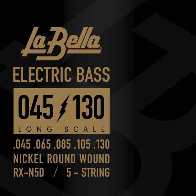 La Bella L-RX-N5D snaren set elektrisch 5-snaar bass, nickel round wound, 045-065-085-105-130
