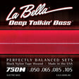 La Bella L-750N snaren set elektrisch bass, black nylon tape wound, light, 050-065-080-105 longscale