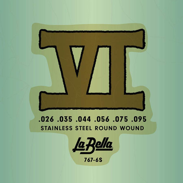 La Bella L-767-6S snaren set elektrisch bass VI, stainless steel roundwound, 026-035-044-056-075-095