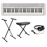 Casio CT-S1WE Casiotone Keyboard Set Wit met 61 Aanslaggevoelige Toetsen, Standaard, Kruk en Hoofdtelefoon