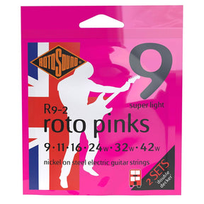 Rotosound R9-2 Roto Pinks 009 dubbele Snarenset elektrisch