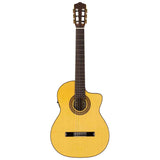 Salvador Cortez CF-55CE – Flamenco gitaar met massief spruce bovenblad, sycamore body, cutaway en Fishman elektronica
