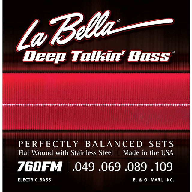 La Bella L-760FM snaren set elektrisch bass, stainless steel flatwound, medium, 049-069-089-109