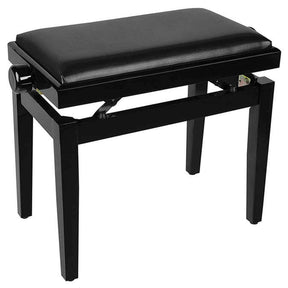 Boston PB1/1025 pianobank – verstelbare zitting, hoogglans zwart met skai bekleding