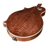 Richwood RMF-220-WN F-Style Mandoline – Massief Sparren & Gevlamd Esdoorn, Satijn Walnoot