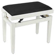 Boston PB1/3520 pianobank – verstelbare zitting, mat wit met zwarte velours bekleding