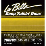 La Bella L-760FGS snaren set elektrisch bass, gold flats, 045-065-085-105 long scale
