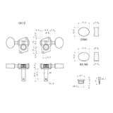 Gotoh GTH15802 UK12 Stemmechanieken voor Ukelele L2R2 Nikkel 1:14