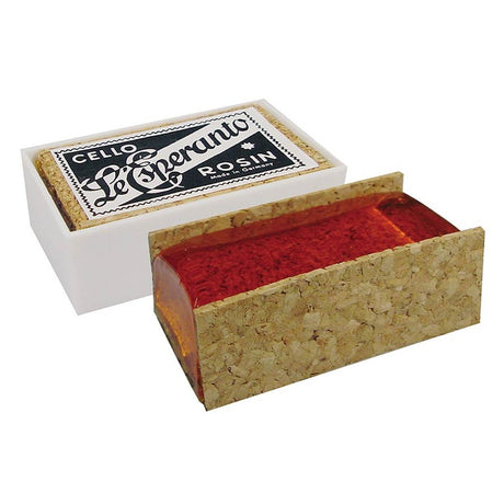 Geipel ROC-056 rosin for cello, clear, oblong, large, in cork