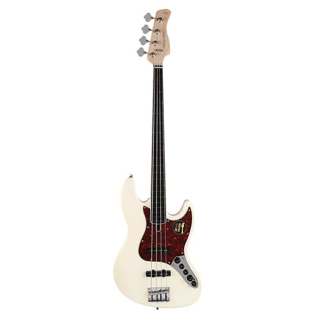 Sire V7+ A4F/AWH Marcus Miller 2nd Gen fretless 4-snarige basgitaar Antique White