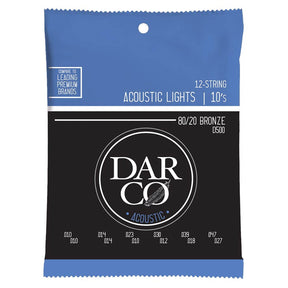 Darco D500 snaren set acoustic 12-snaar 80/20 bronze, light 010