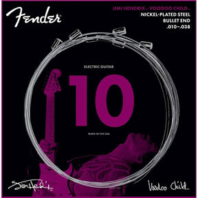 Fender 733250609 snaren set elektrisch, nickel plated steel, 010-013-015-026-032-038, bullet end