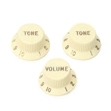 Fender 991369002 linkshandige strat knoppen, 1V + 2T, verouderd wit