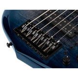 Sire M7+ A6/TBL Marcus Miller 6-snarige basgitaar, swamp ash met flame maple top, 35 inch, Heritage-3 preamp, Transparent Blue