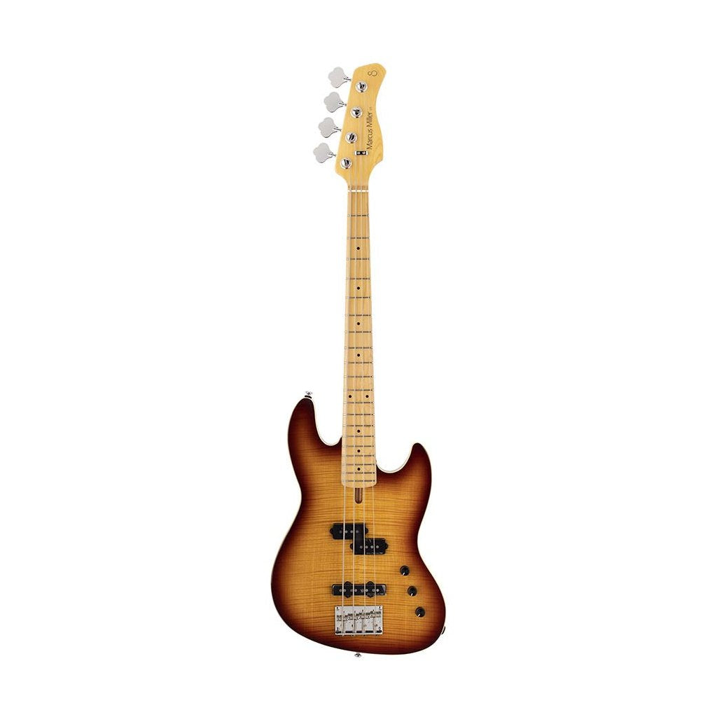 Sire U5 A4/TS Marcus Miller short scale basgitaar 4 snarig passief elzen gevlamd esdoorn tobacco sunburst