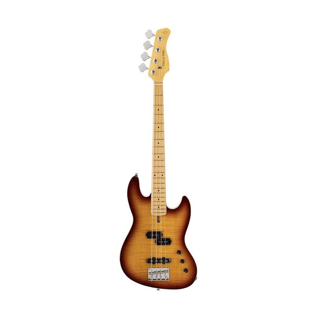 Sire U5 A4/TS Marcus Miller short scale basgitaar 4 snarig passief elzen gevlamd esdoorn tobacco sunburst