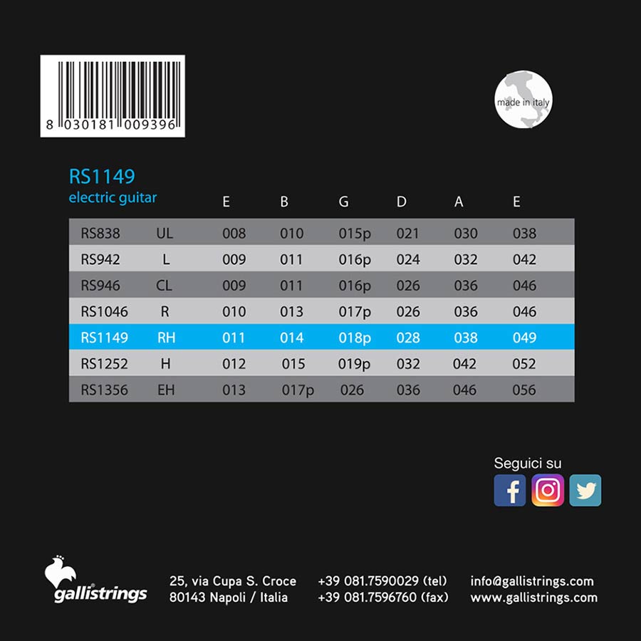 Galli RS-1149 elektrische gitaarsnaren 011-049