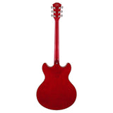 Sire Guitars H7/STR electrische archtop gitaar, esdoorn, see through red