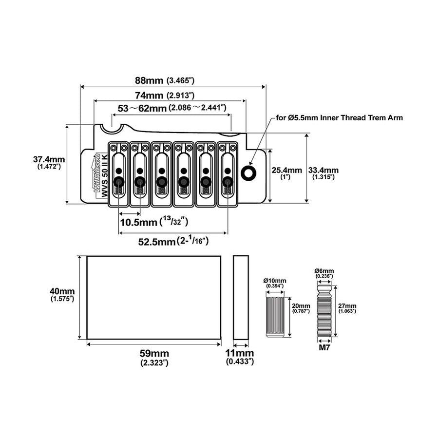 Wilkinson WVS50IIK/NS Platinum Tremolo-systeem