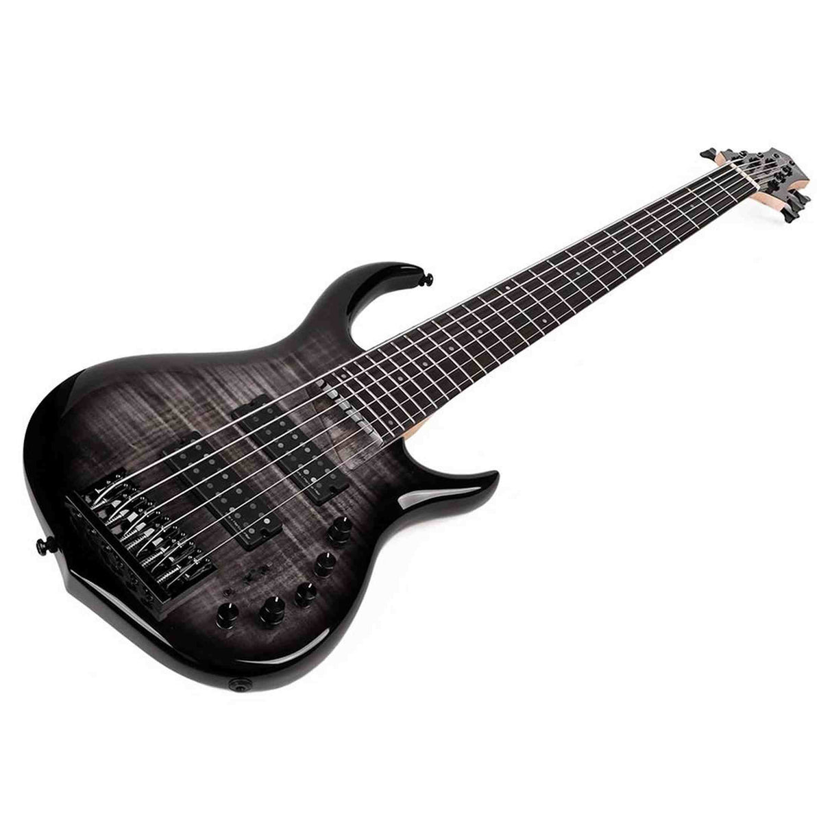 Sire M7+ A6/TBK Marcus Miller 6-snarige basgitaar, swamp ash met flame maple top, 35 inch, Heritage-3 preamp, Transparent Black