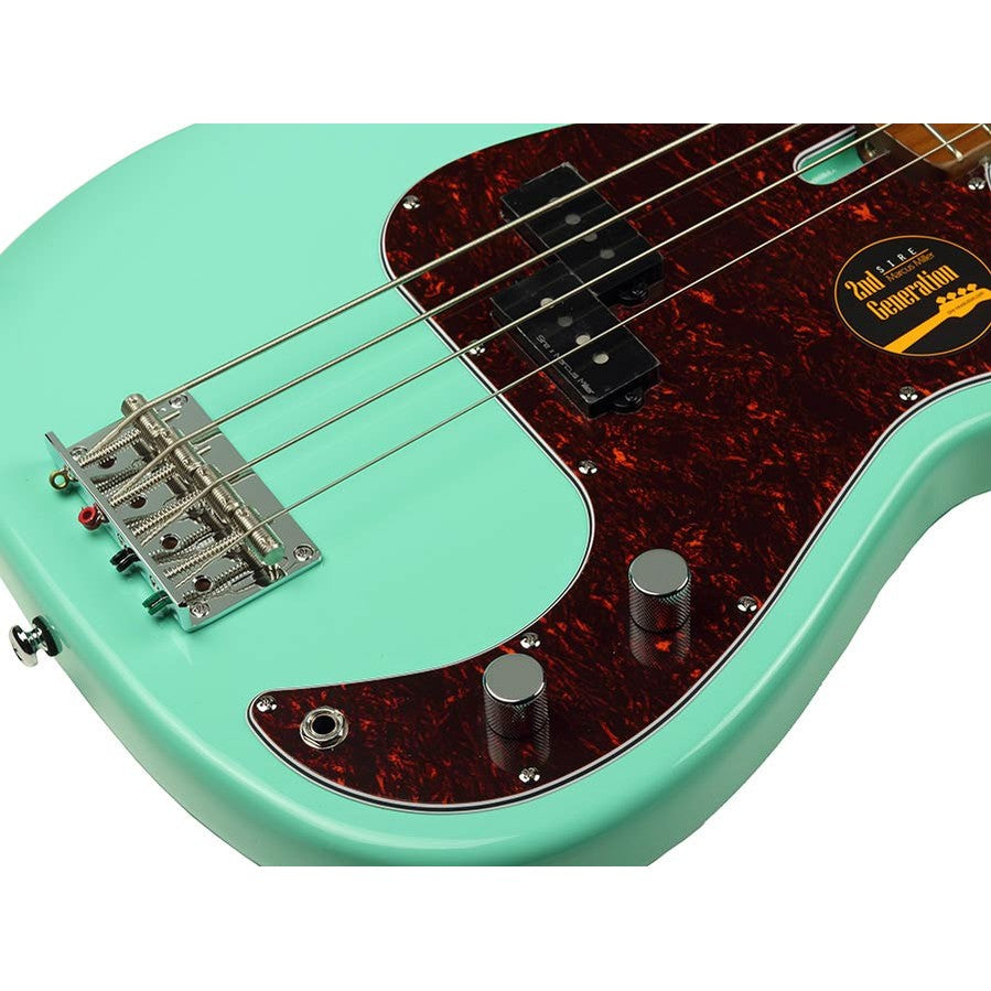 Sire P5 A4/MLG Marcus Miller basgitaar 4-snarige passieve P-stijl bas in Mild Green