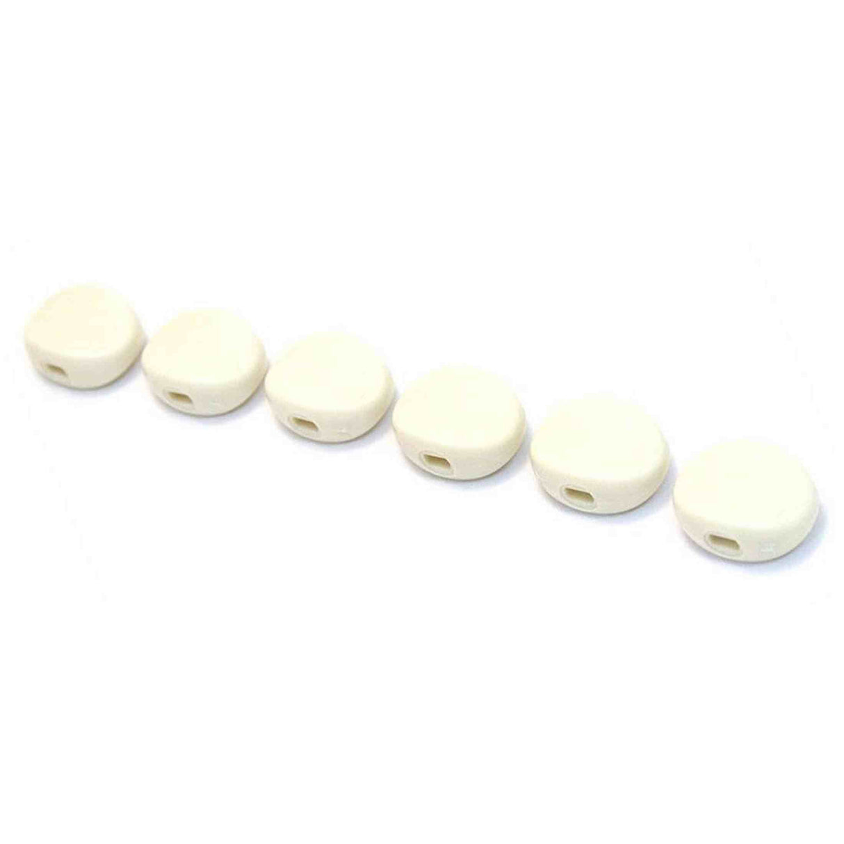 Allparts TK7710025 Plastic Ovale Stemknoppen Wit, 6 Stuks