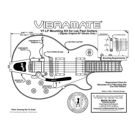 Allparts TP3770001 Vibramate Bigsby V7 voor Gibson Les Paul - Nikkel