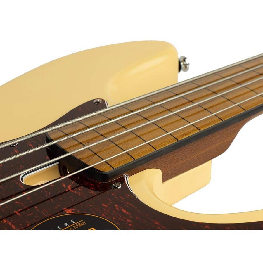 Sire V5 A4F/VWH Marcus Miller Fretless 4-snarige Basgitaar Vintage White