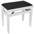 Boston PB1/3020 pianobank – verstelbare zitting, hoogglans wit met velours bekleding