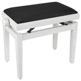 Boston PB1/3020 pianobank – verstelbare zitting, hoogglans wit met velours bekleding