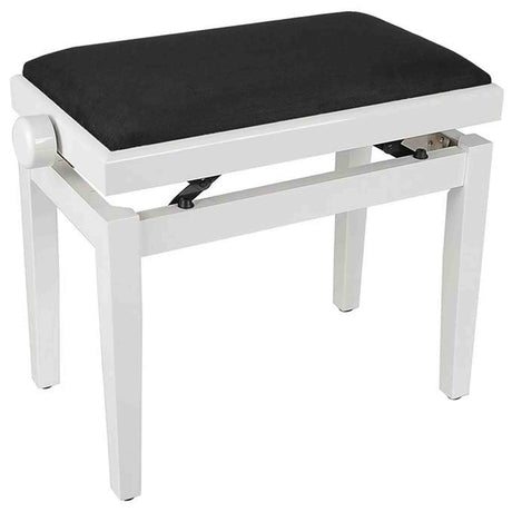 Boston PB1/3020 pianobank – verstelbare zitting, hoogglans wit met velours bekleding