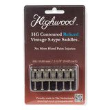 Highwood HG108-NIR Contoured Vintage S-Style Brugzadels 10,8 mm – Nickel Relic Set van 6