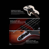 Sire V3+ 4/BKS Marcus Miller 2nd Gen Basgitaar Black Satin