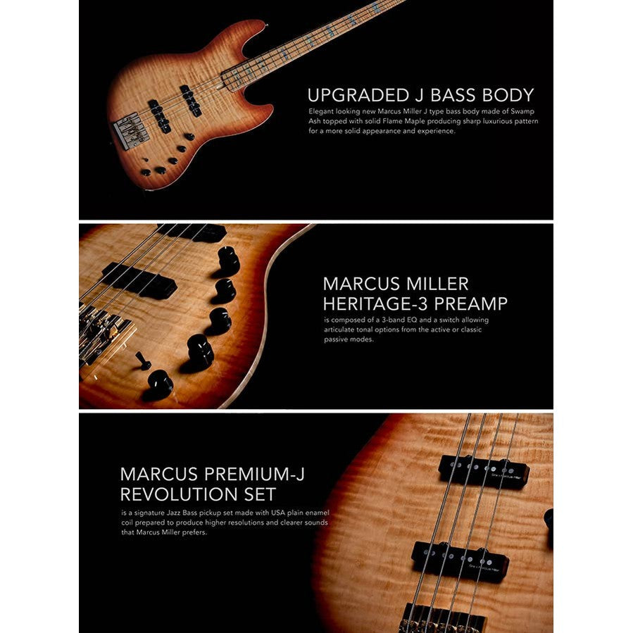 Sire V10 DX5/TS Marcus Miller 5-snarige actieve basgitaar Tobacco Sunburst