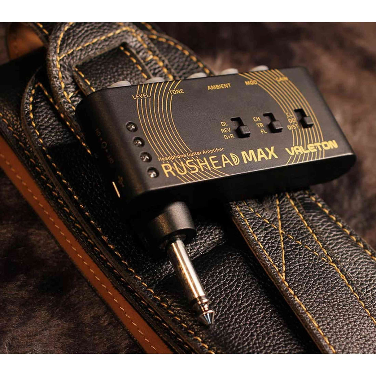 Valeton RH-100 Oplaadbare hoofdtelefoonversterker voor gitaar met drive, effecten en USB-oplaadfunctie