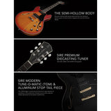 Sire Guitars H7V/CS Elektrische archtop gitaar met P90s cherry sunburst