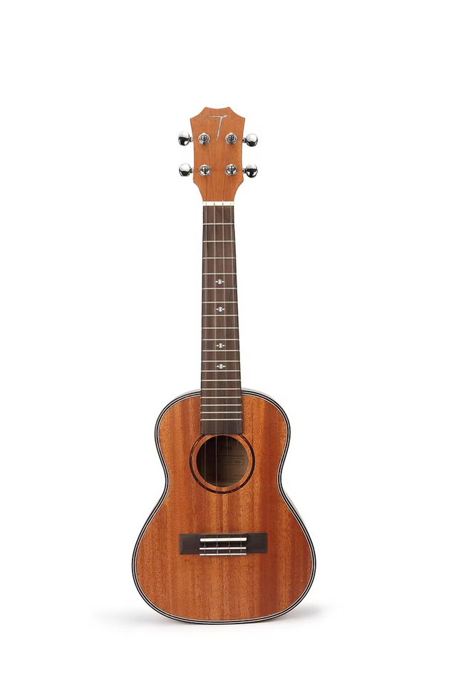TOM 200 Concert Ukulele Massief Mahonie met Rosewood en Luxe Hoes