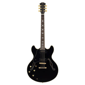 Sire Guitars H7VL/BK Linkshandige elektrische archtop gitaar met P90s zwart