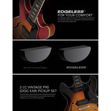 Sire Guitars H7VL/BK Linkshandige elektrische archtop gitaar met P90s zwart