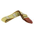 Gaucho GST-1280-3 gitaarband, 2" jacquard weefsel, leren slips met pennen, messing gesp, suède achterkant, geel/groen