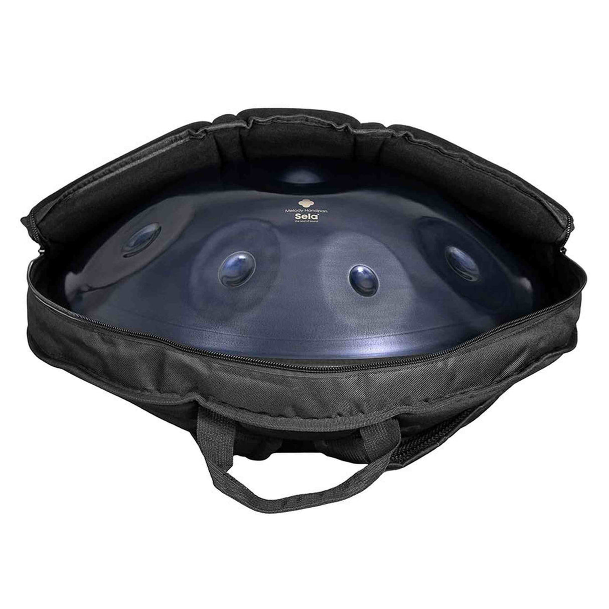 Sela SE 221 Nitrided Steel Handpan D Amara 440 Hz donkergrijs met gevoerde draagtas
