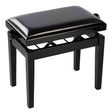 Boston PB2/2025 pianobank Deluxe – verstelbare zitting, dubbelkruis, hoogglans zwart met skai bekleding