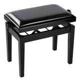 Boston PB2/2025 pianobank Deluxe – verstelbare zitting, dubbelkruis, hoogglans zwart met skai bekleding