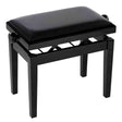 Boston PB2/2520 pianobank Deluxe – verstelbare zitting, dubbelkruis, satijnzwart met velours bekleding